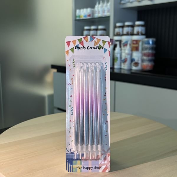 Gümüş Pembe Pasta Mumu