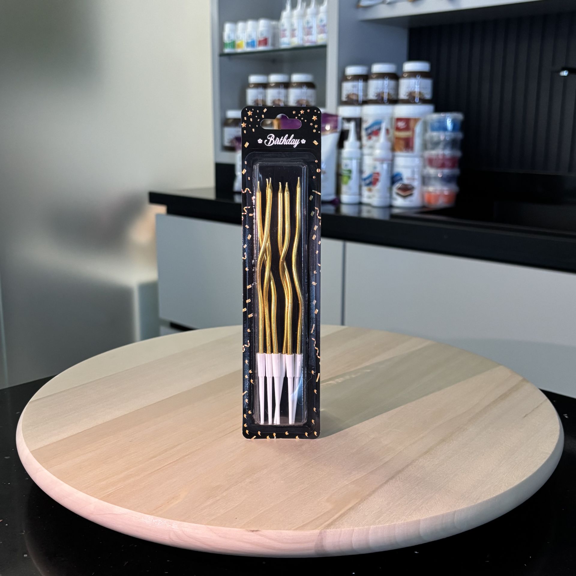 Gold Kıvrık Pasta Mumu