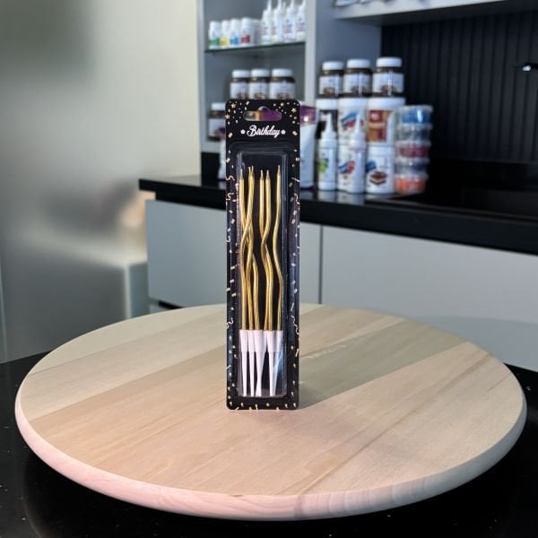 Gold Kıvrık Pasta Mumu