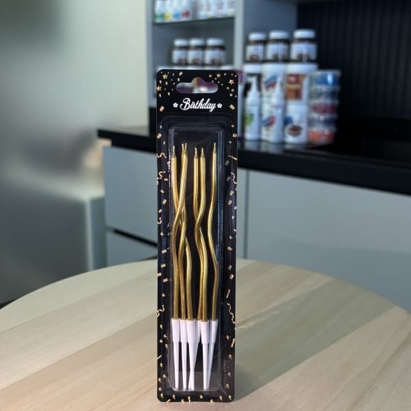 Gold Kıvrık Pasta Mumu
