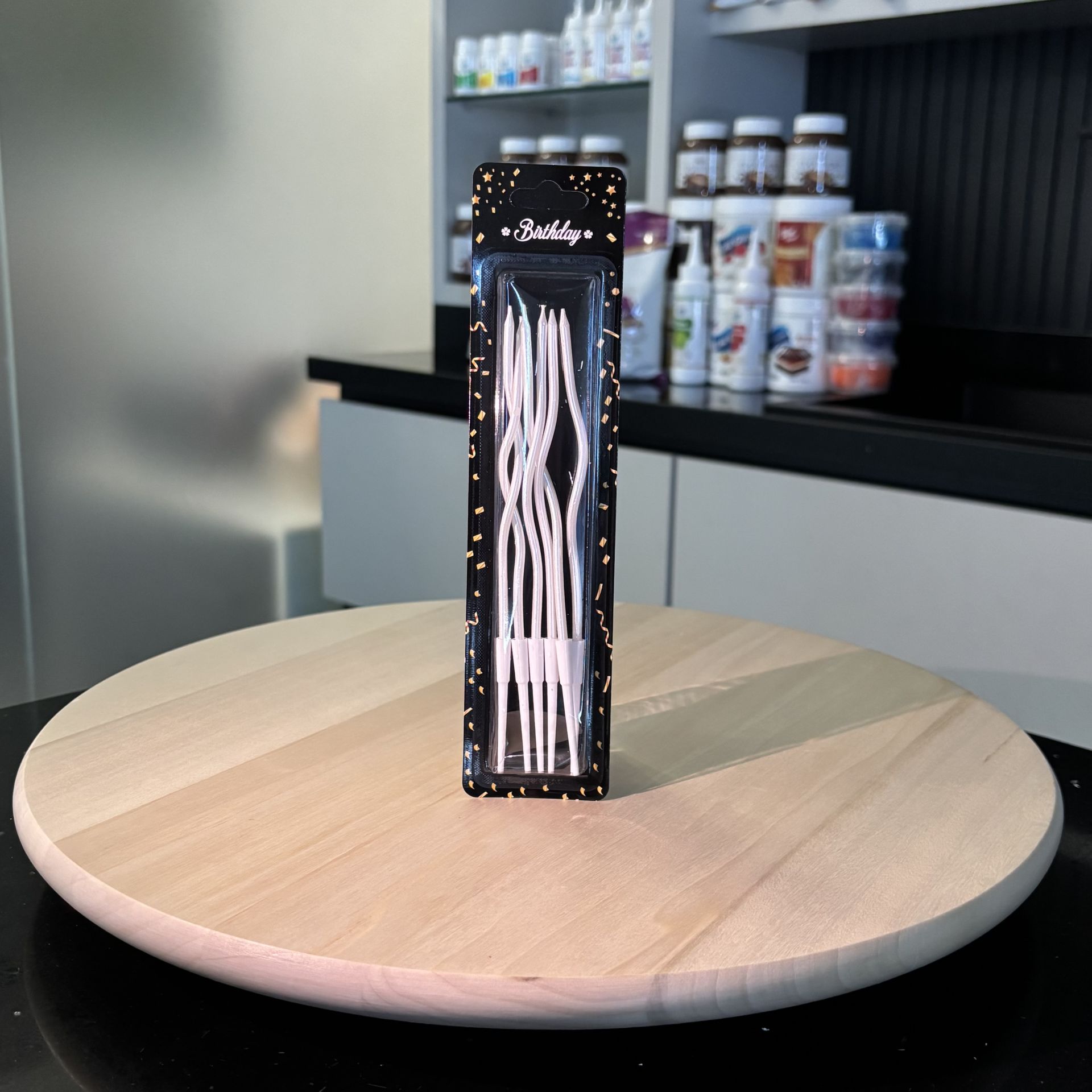 Beyaz Kıvrık Pasta Mumu