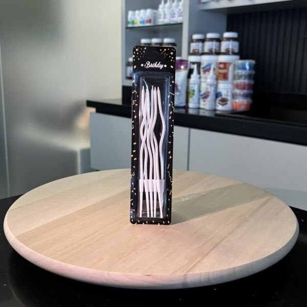 Beyaz Kıvrık Pasta Mumu