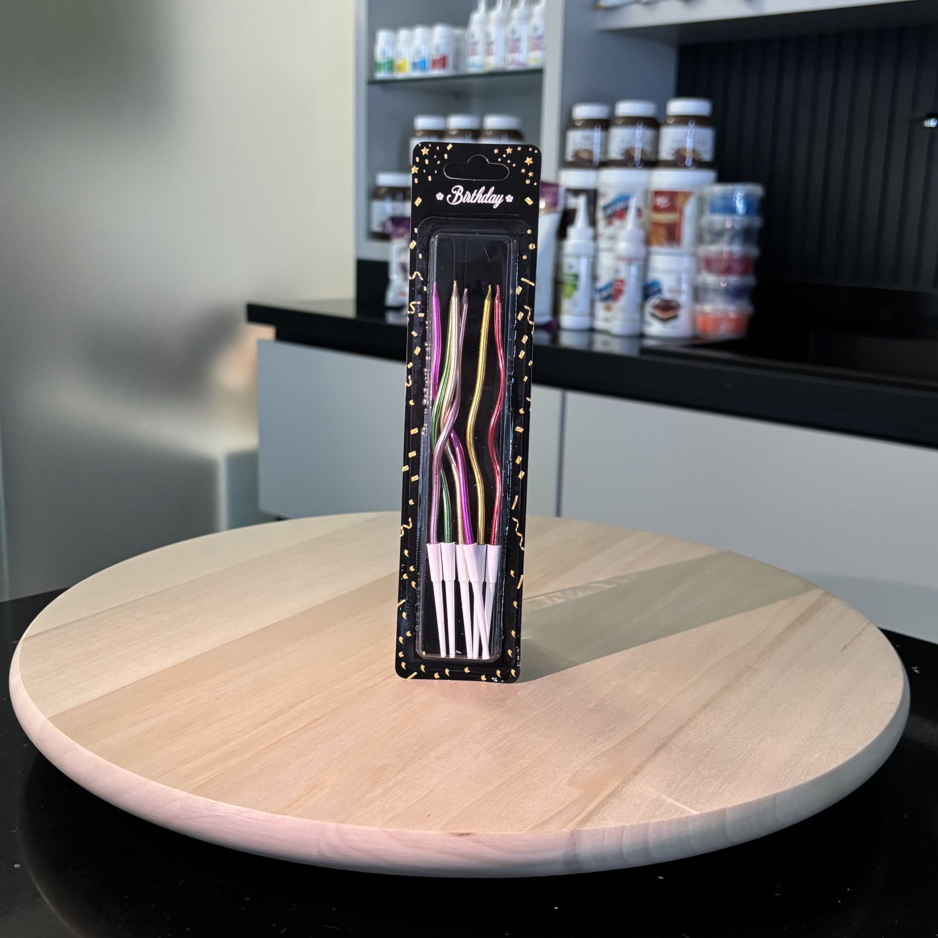 Renkli Kıvrık Pasta Mumu