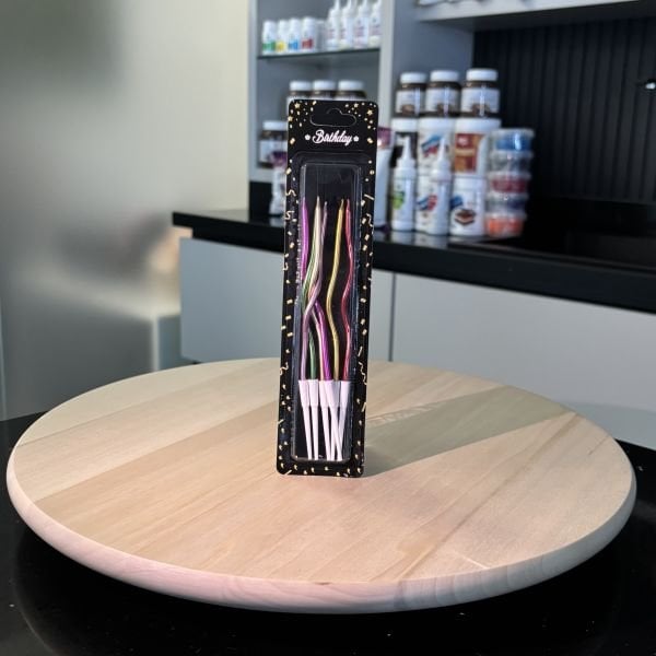 Renkli Kıvrık Pasta Mumu