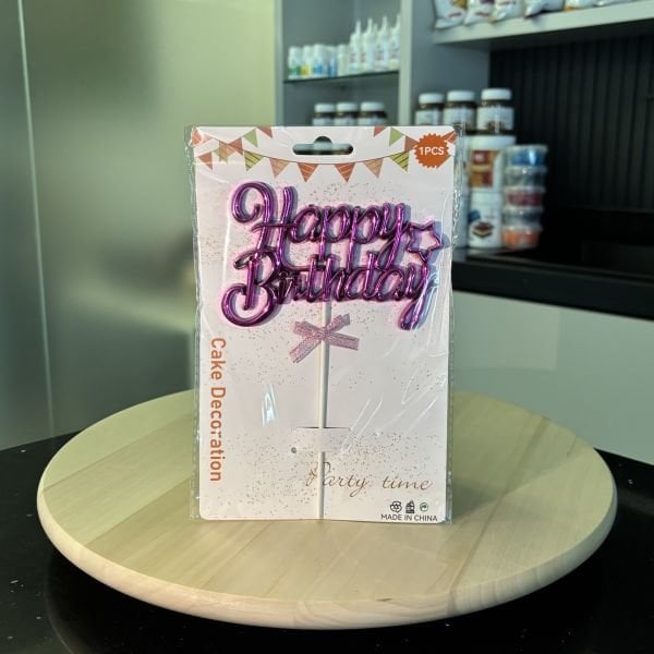 Happy Birthday Pembe Pasta Süsü