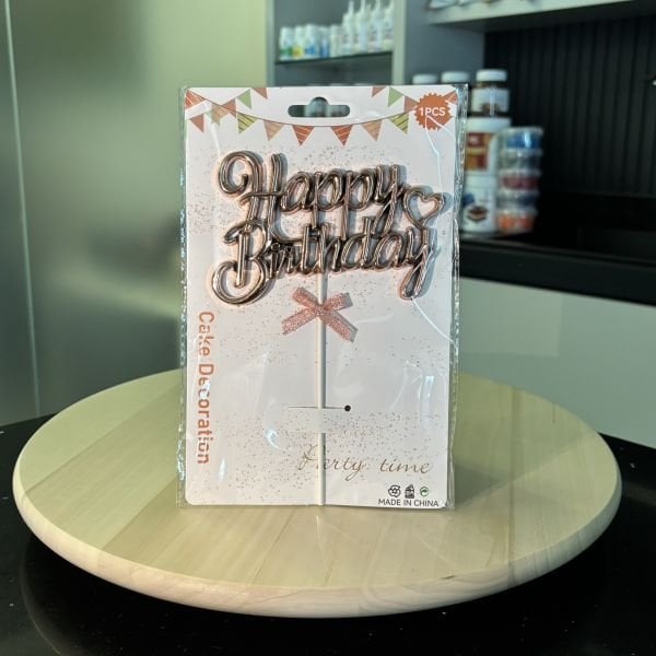 Happy Birthday Rose Gold Pasta Süsü