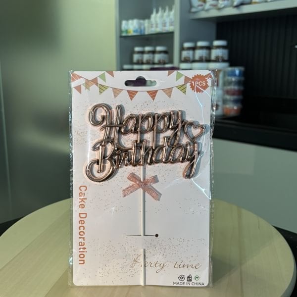 Happy Birthday Rose Gold Pasta Süsü
