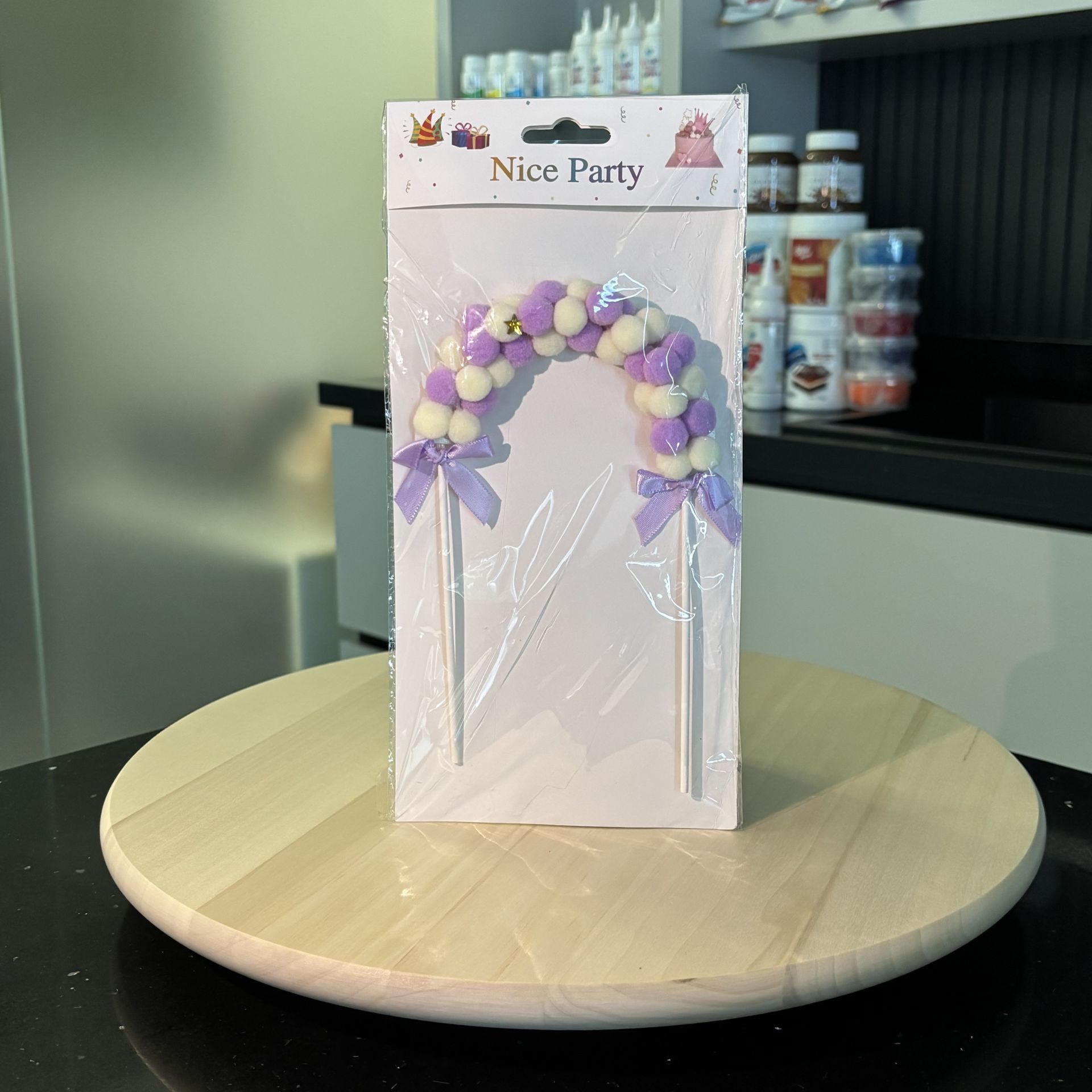 Mor Ponponlu Pasta Süsü