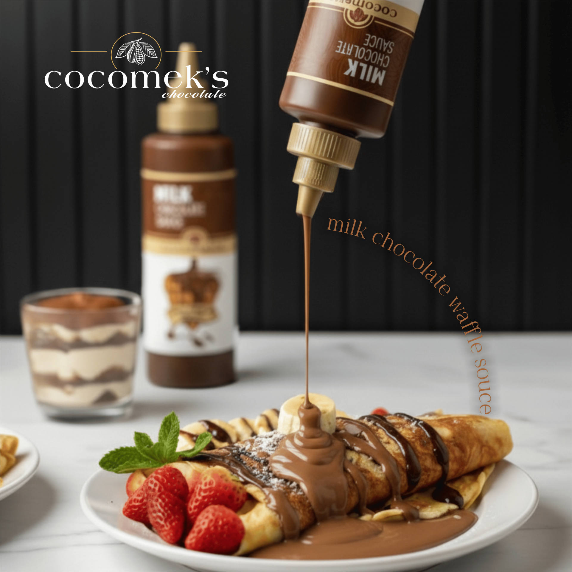 Cocomeks Sütlü Çikolatalı Waffle Krep Pankek Sosu 300 GR