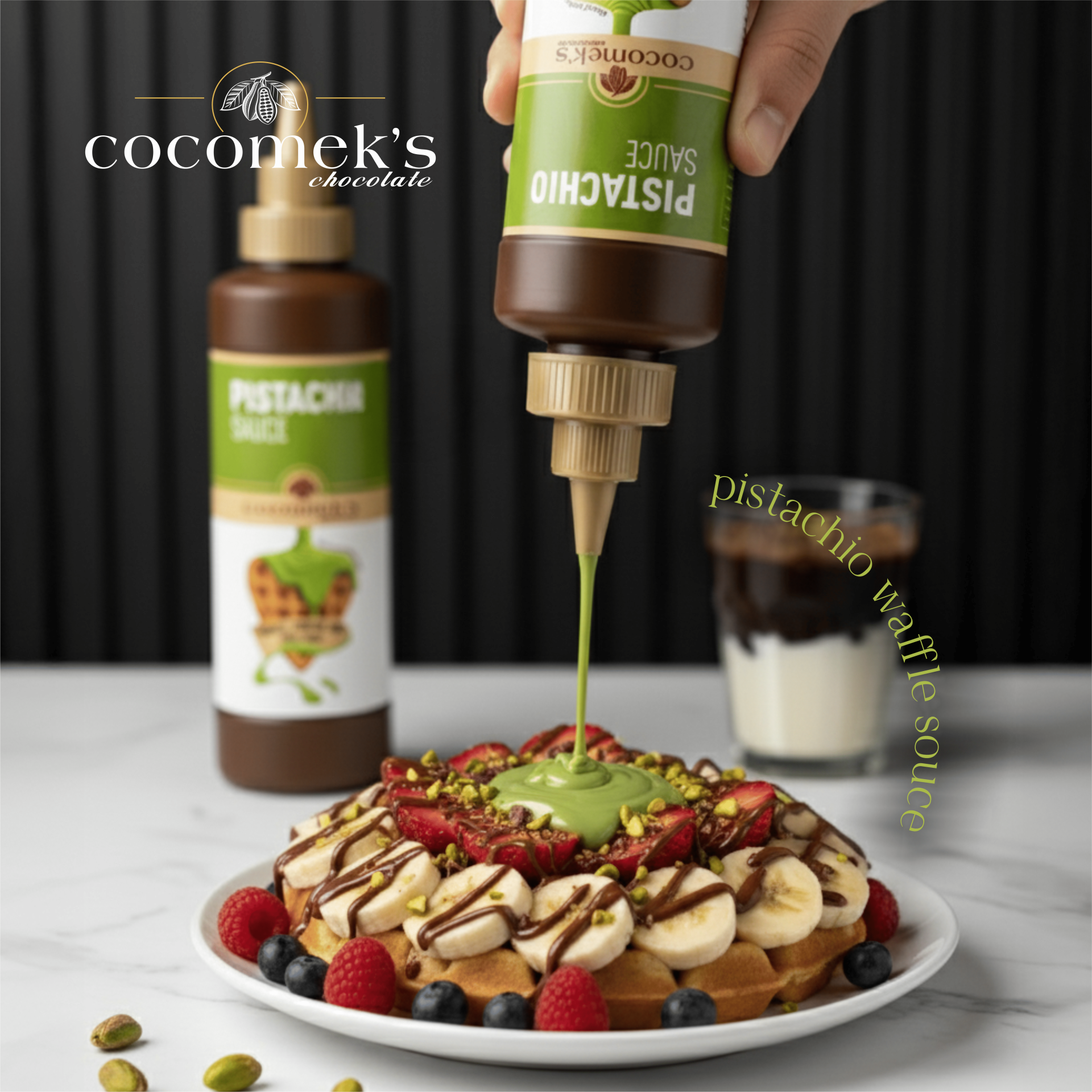 Cocomeks Antep Fıstıklı Waffle Krep Pankek Sosu 300 GR