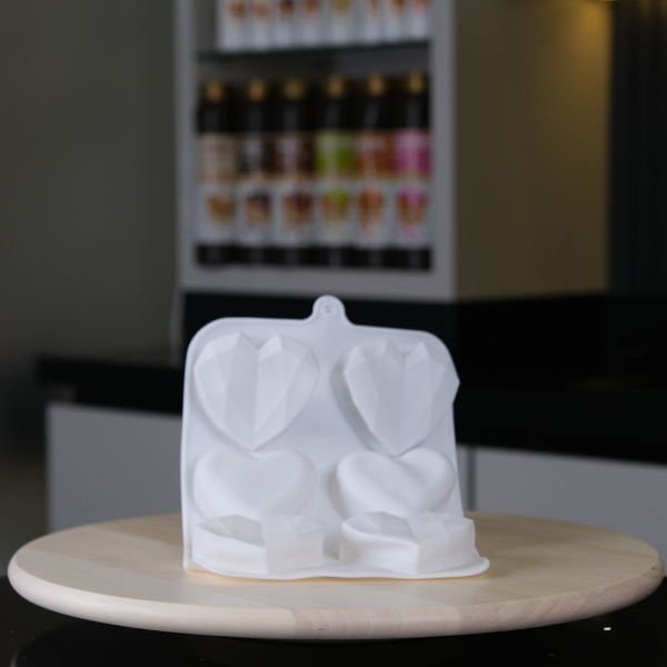 6'Lı Kalp Silikon Kalıp