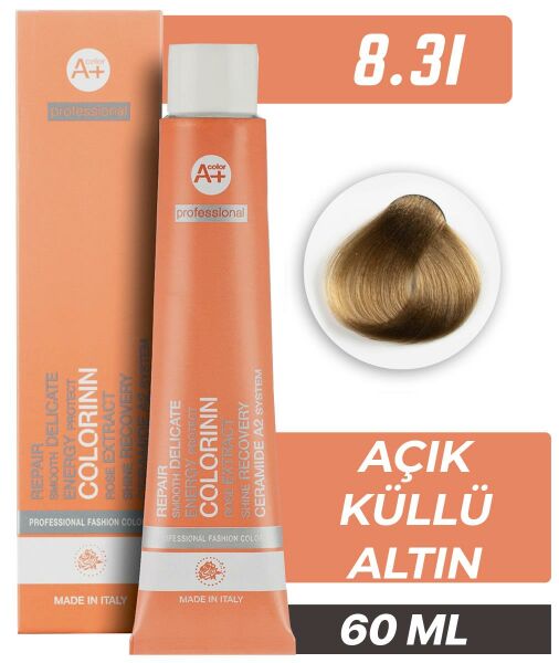 Colorinn Professional Tüp Saç Boyası 8.31 Açık Küllü Altın 60 ml