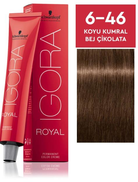 Schwarzkopf Igora Royal Tüp Saç Boyası 6.46 Koyu Kumral Bej Çikolata 60 ml