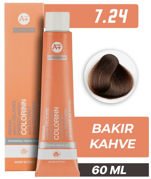 Colorinn Professional Tüp Saç Boyası 7.24 Bakır Kahve 60 ml