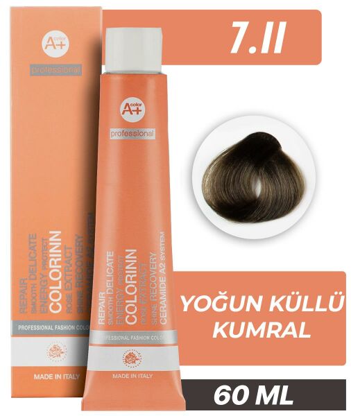 Colorinn Professional Tüp Saç Boyası 7.11 Yoğun Küllü Kumral 60 ml