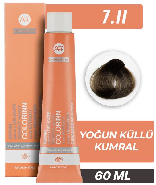 Colorinn Professional Tüp Saç Boyası 7.11 Yoğun Küllü Kumral 60 ml