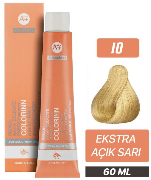 Colorinn Professional Tüp Saç Boyası 10 Ekstra Açık Sarı 60 ml