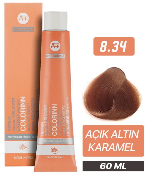 Colorinn Professional Tüp Saç Boyası 8.34 Açık Altın Karamel 60 ml