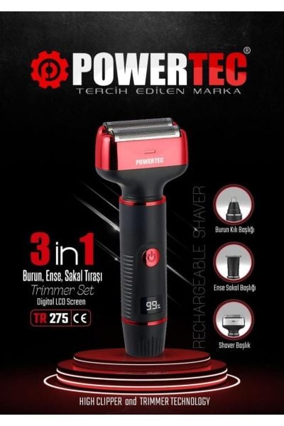 Powertec TR-275 3 in 1 Günlük Sakal Makinesi