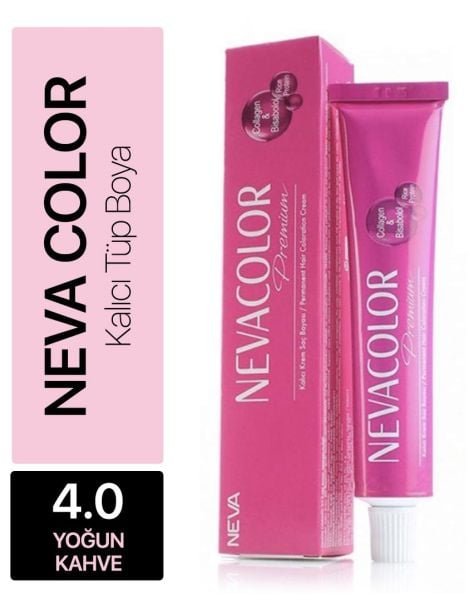 Neva Color Tüp Saç Boyası 4.0 Yoğun Kahve 50 ml