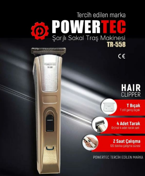 Powertec Tr 558 Şarjlı Saç ve Sakal Tıraş Makinesi