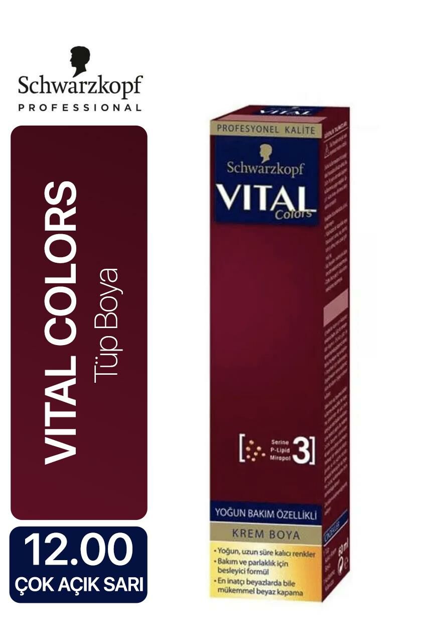 Schwarzkopf Vital Colors Tüp Boya 12.00 Çok Açık Sarı 60 ml