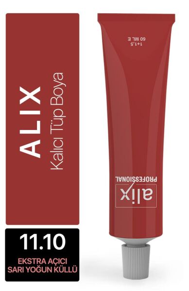 Alix Tüp Saç Boyası 11.10 Ekstra Açıcı Sarı Yoğun Küllü 60 ml