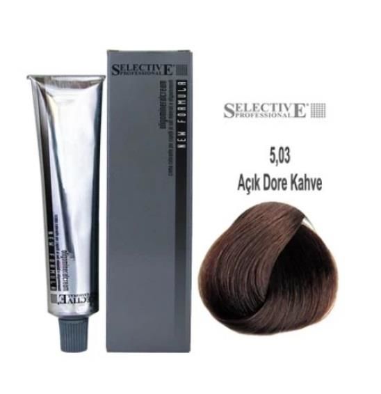 Selective Professional Tüp Saç Boyası 5.03 Açık Dore Kahve 60 ml