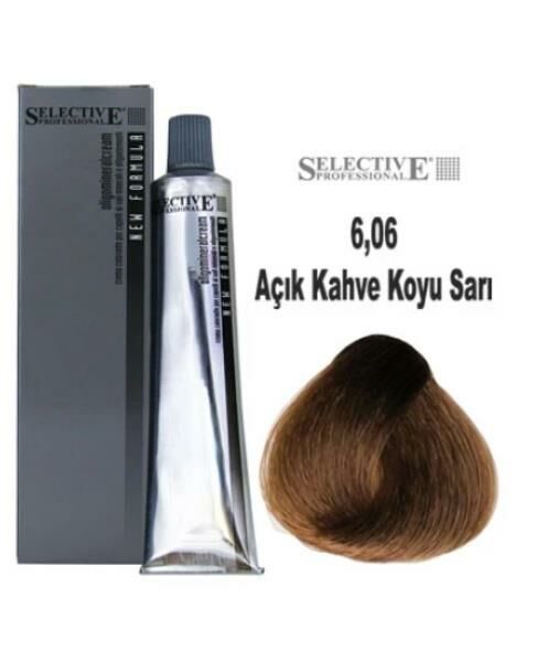 Selective Professional Tüp Saç Boyası 6.06 Açık Kahve Koyu Sarı 60 ml