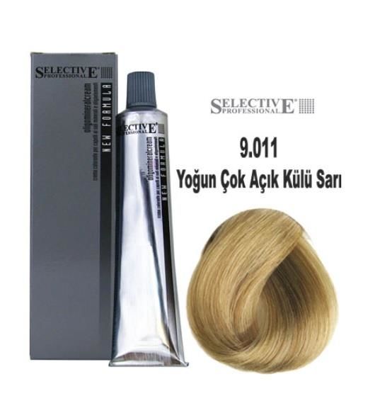 Selective Professional Tüp Saç Boyası 9.011 Yoğun Çok Açık Küllü Sarı 60 ml