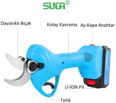 Suca SC 8602 Akülü Şarjlı Budama Makası 32 mm - 2 Akü