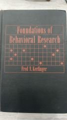 Foundations Of Behavioral Research - Fred N. Kerlinger - Ciltli