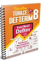 Arı Yayıncılık 8. Sınıf Türkçemino Akıllı Türkçe Defteri/ Ücretsiz Kargo