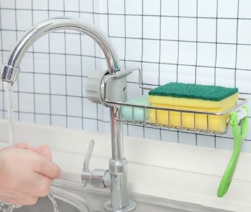 Mutfak Banyo Organizer Sabunluk Demir Raf Tek Kat Kanca Tasarımlı