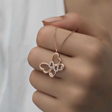 925 Ayar Gümüş Sonsuzluk Kelebek Kadın Gümüş Kolye