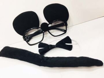 Parti Malzemeleri Mickey Mouse Gözlüğü Papyonu Kuyruğu Seti