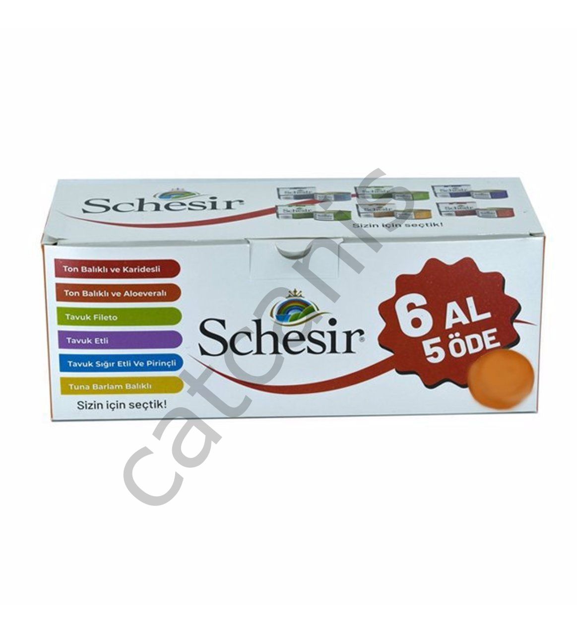 Schesir 6 Çeşit Karışık Kedi Konservesi 6 Al 5 Öde Paket x