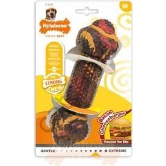 Nylabone 833215-NYLABONE Bacon Cheeseburger Domuz Aromalı Çiğneme Kemiği M