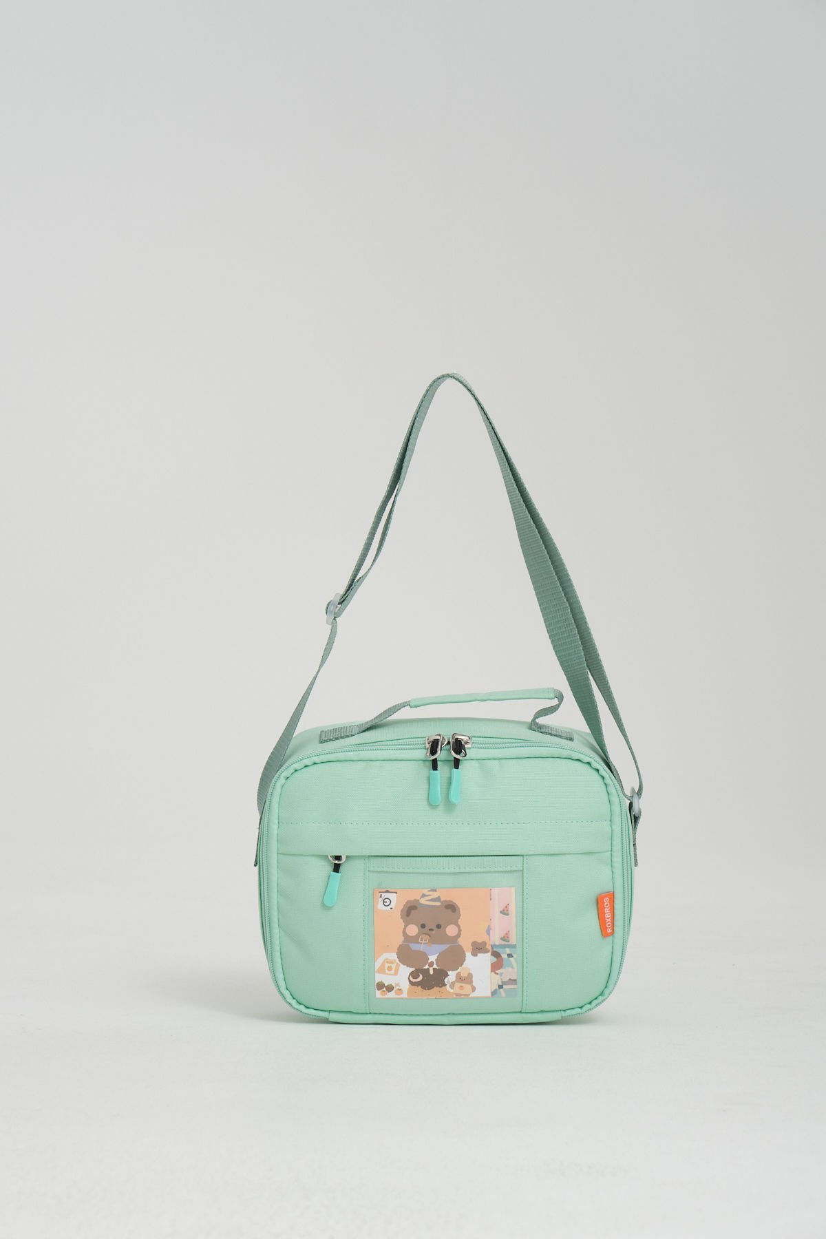 Roxbros Kore Kawaii Tarzı Aksesuarlı Çocuk Beslenme Çantası - Isı Yalıtımlı Termoslu Beslenme Çantası (SU YESILI)