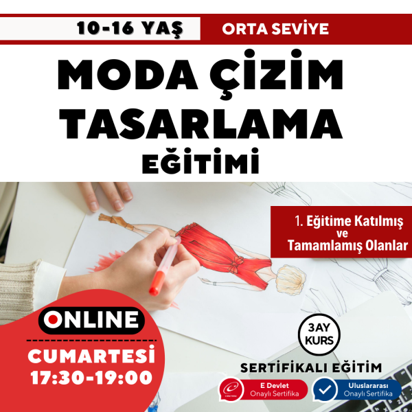 Moda Tasarım ve Çizim Eğitimi (10-16 Yaş) -Orta Seviye