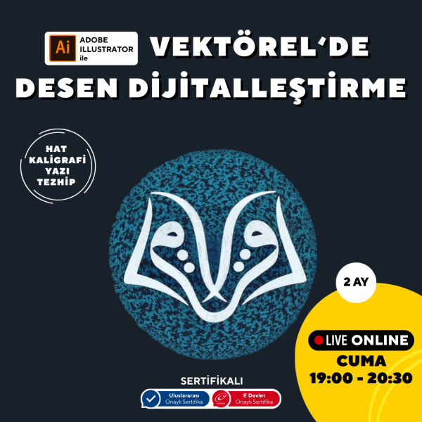 Vektorel'de Hat kaligrafi Yazı Tezhip Desen Dijitalleştirme  (Online)