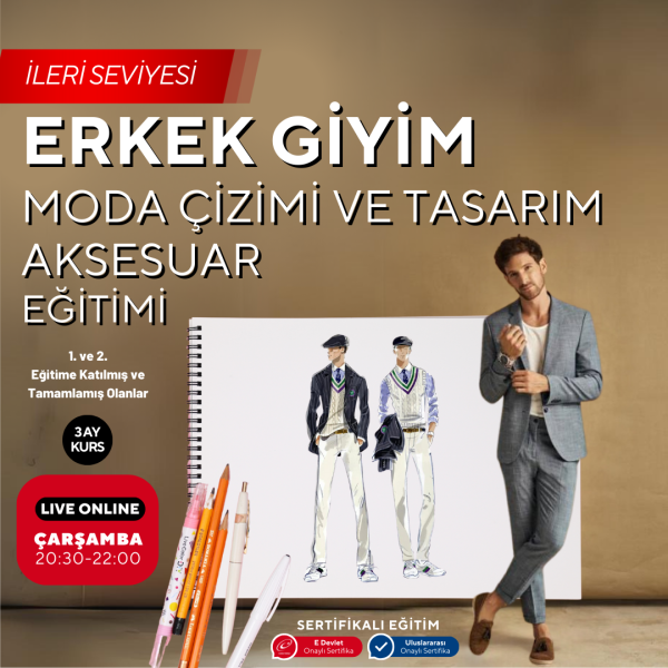 Erkek Giyim Moda Çizimi ve Tasarım Aksesuar Eğitimi-ileri Seviye