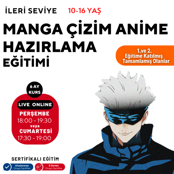 Manga Çizim ve Anime Hazırlama Eğitimi (İleri Seviye)(10-16 Yaş)