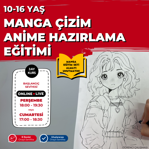 Manga Çizim ve Anime Hazırlama Eğitimi (10-16 Yaş)