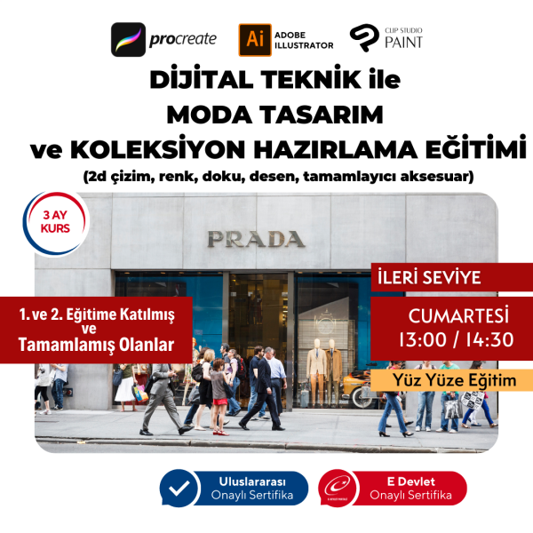 Moda Tasarım Dijital Çizim Eğitimi- (İleri Seviye) Yüz Yüze