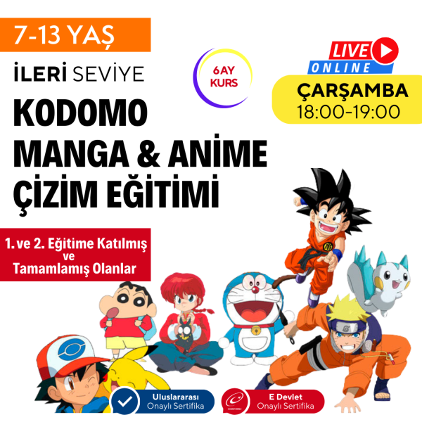 Kodomo Manga & Anime Çizimi Eğitimi (7-13 Yaş) - İleri Seviye