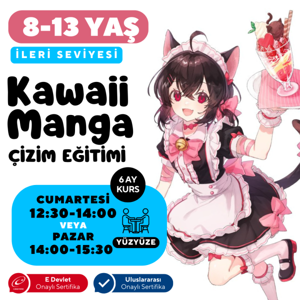 Kawaii Manga Çizim Eğitimi (8-13 Yaş) İleri Seviye - Yüz Yüze