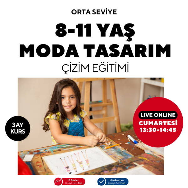 8-11 Yaş Moda Tasarımı Orta Seviye Çizim Eğitimi(Online)