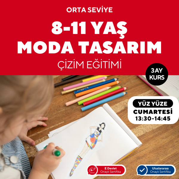 8-11 Yaş Moda Tasarımı Orta Seviye Çizim Eğitimi(Yüz Yüze)