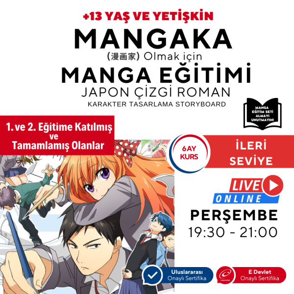 Mangaka Olmak için Japon Çizgi Roman (MANGA) Storyboard Eğitimi (İleri Seviye)